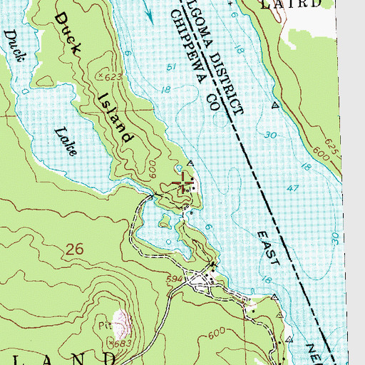 Topographic Map of Duck Island Cemetery, MI