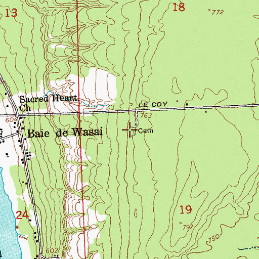 Topographic Map of Bai-de-wasai Cemetery, MI