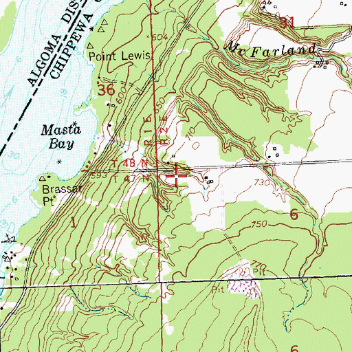 Topographic Map of Brasser Road Cemetery, MI