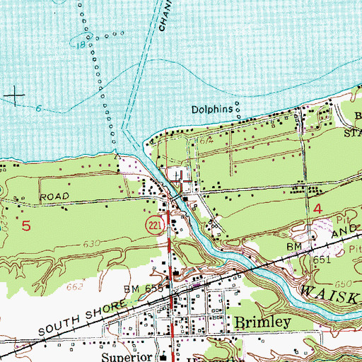 Topographic Map of Bayview Cemetery, MI