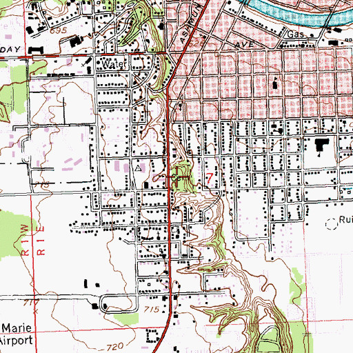 Topographic Map of Maple Ridge Cemetery, MI