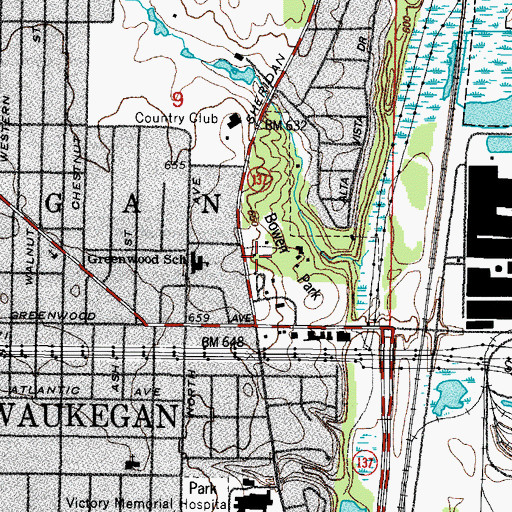 Topographic Map of Rosenwald Cottage, IL