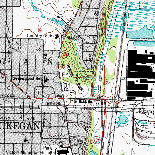 Topographic Map of Jane Addams Center, IL