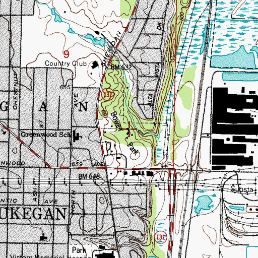 Topographic Map of Jack Benny Center For The Arts, IL