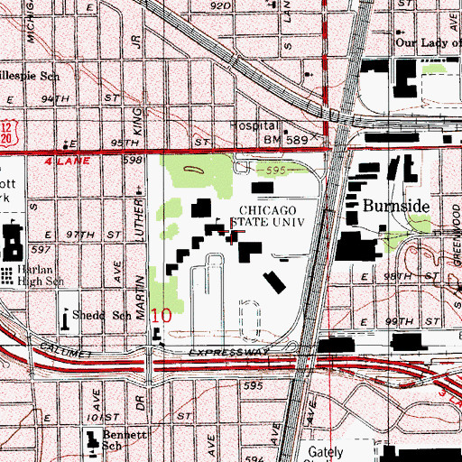 Topographic Map of Cook Administration Building, IL