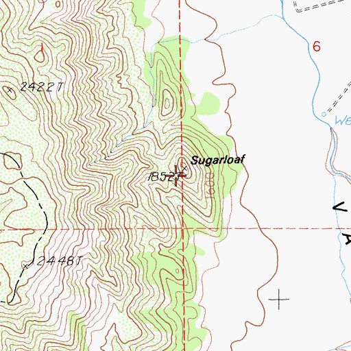 Topographic Map of Sugarloaf, CA