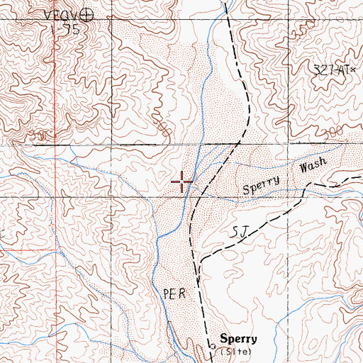 Topographic Map of Sperry Wash, CA