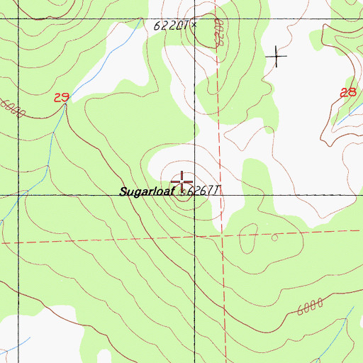 Topographic Map of Sugarloaf, CA