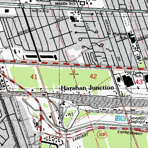 Topographic Map of Zephyr Field, LA
