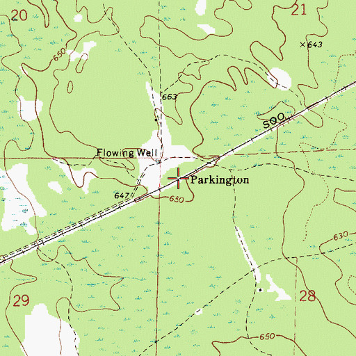 Topographic Map of Parkington Station, MI