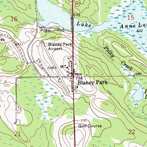 Topographic Map of Blaney Park Post Office (historical), MI