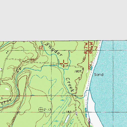 Topographic Map of Woodstar Beach Campground, MI