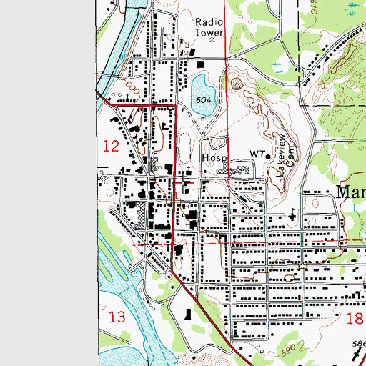 Topographic Map of Schoolcraft County Sheriff's Office, MI