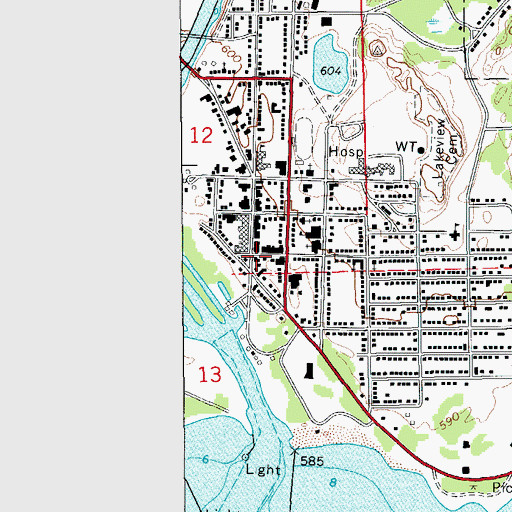 Topographic Map of Manistique Post Office, MI