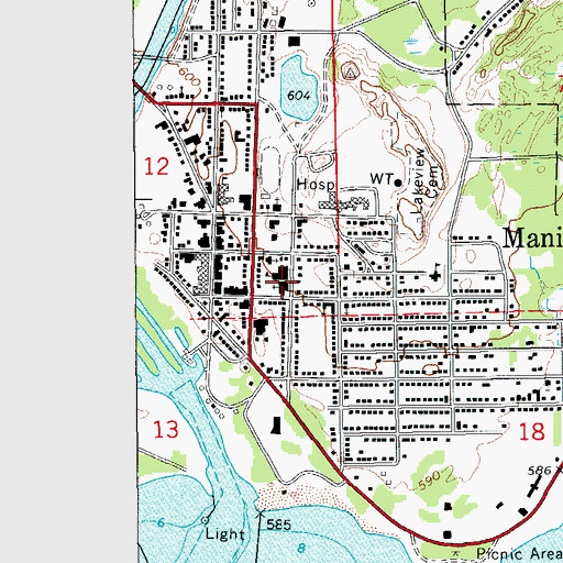 Topographic Map of Saint Francis de Sales Church, MI