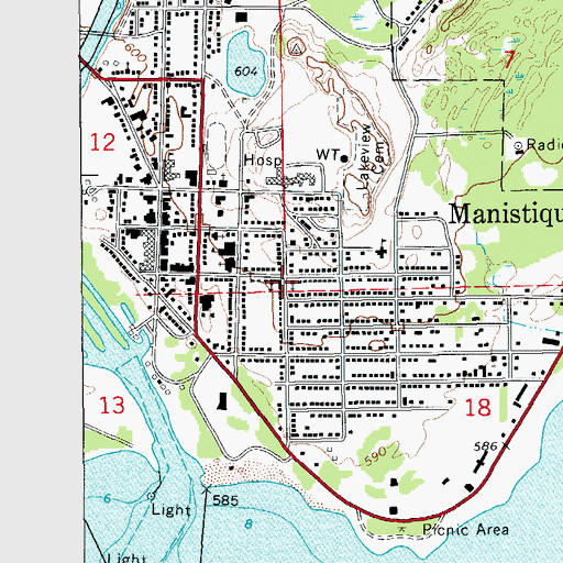Topographic Map of Zion Lutheran Church, MI