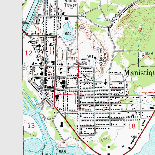 Topographic Map of Seventh Day Adventist Church, MI