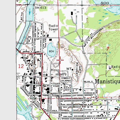 Topographic Map of Schoolcraft County Fairgrounds, MI