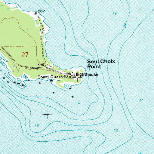 Topographic Map of Seul Choix Point Lighthouse, MI