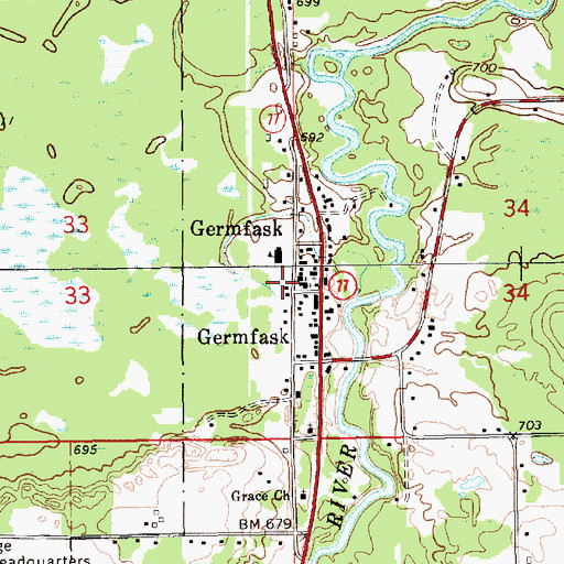 Topographic Map of Germfask Station (historical), MI