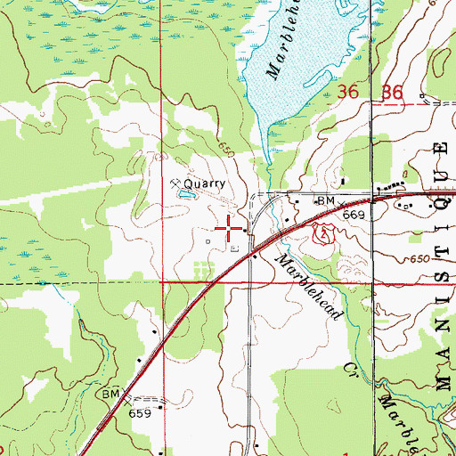 Topographic Map of Lime Kilns Historical Marker (historical), MI