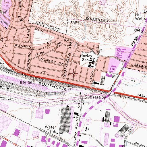 Topographic Map of Puente Sky Ranch (historical), CA