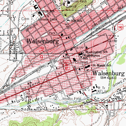 Topographic Map of Kirkpatrick Hotel, CO