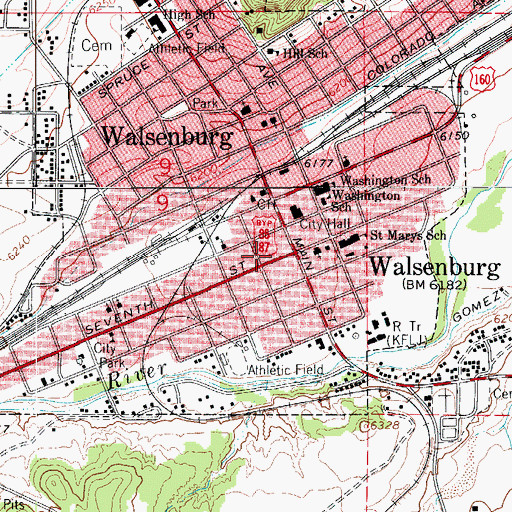 Topographic Map of Saint Charles Hotel, CO