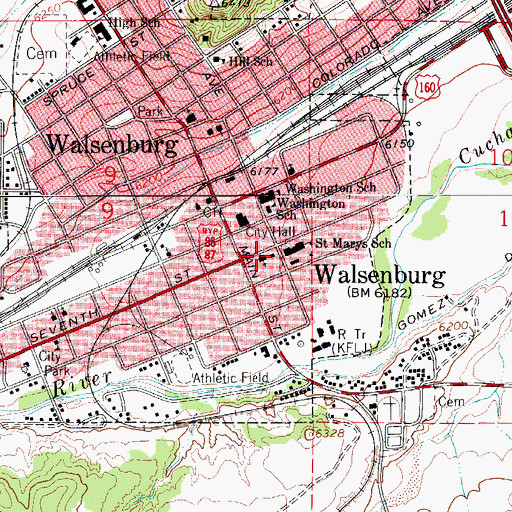 Topographic Map of Saint Mary's Roman Catholic Church, CO