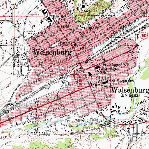 Topographic Map of Huerfano County Detention Center, CO