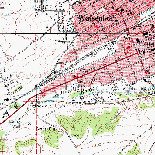 Topographic Map of Seventh Avenue Public School (historical), CO