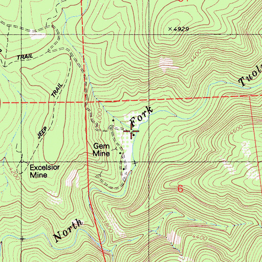 Topographic Map of Sugarpine Creek, CA