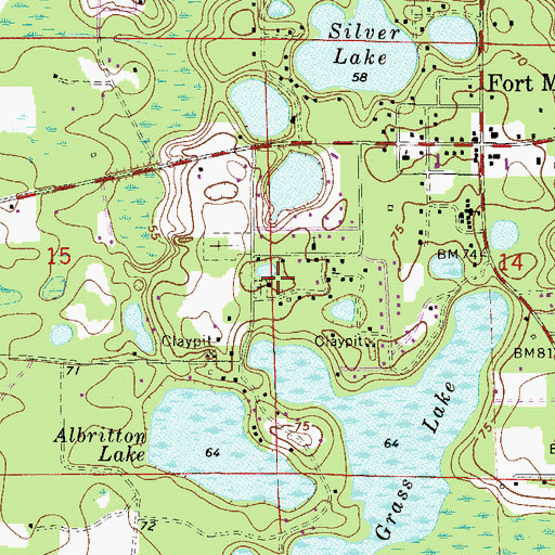 Topographic Map of Pleasant Grove Missionary Baptist Church - Building 1, FL