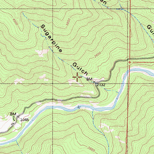 Topographic Map of Sugarpine Gulch, CA