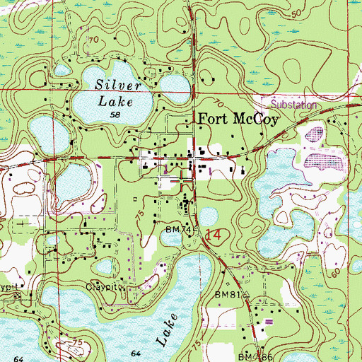 Topographic Map of Cougar Park, FL