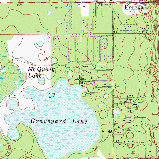 Topographic Map of Eureka Cemetery, FL