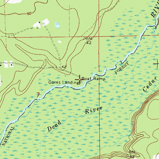 Topographic Map of Gore's Landing Park, FL