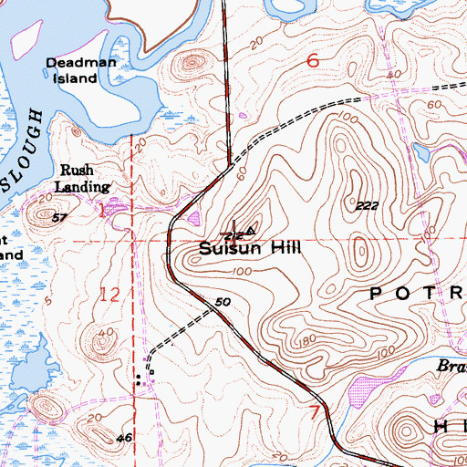 Topographic Map of Suisun Hill, CA