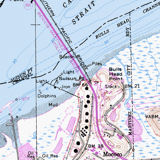 Topographic Map of Suisun Point, CA