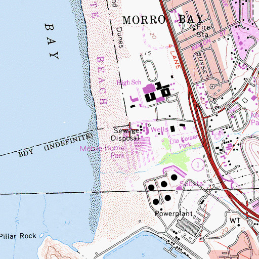 Topographic Map of Morro Bay Wastewater Treatment Plant, CA