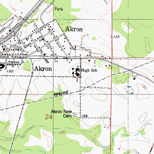Topographic Map of Rams Field, AL