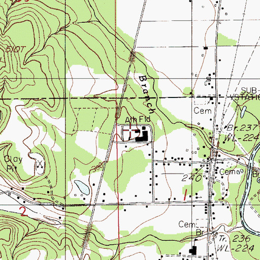 Topographic Map of Martin Field, AL