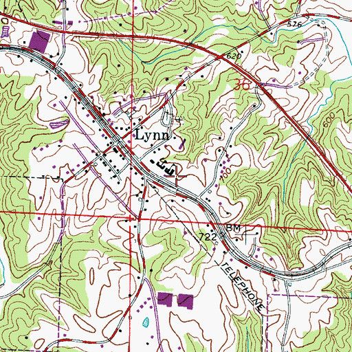 Topographic Map of David Posey Memorial Stadium, AL