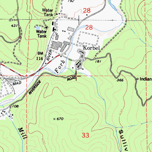 Topographic Map of Sullivan Gulch, CA