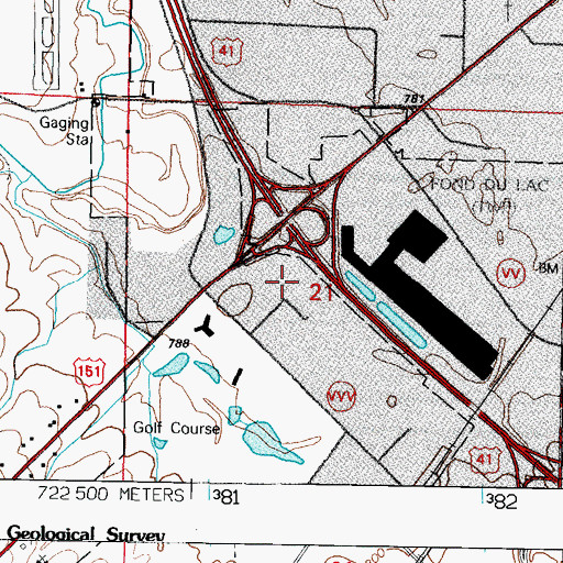 Topographic Map of Interchange 97B, WI
