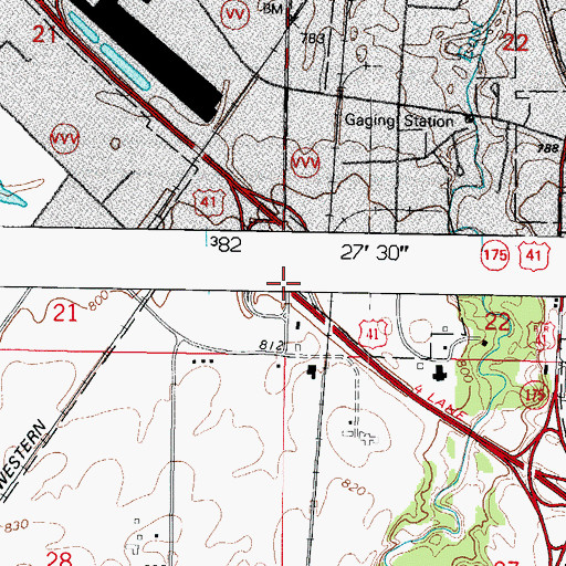 Topographic Map of Interchange 97A, WI