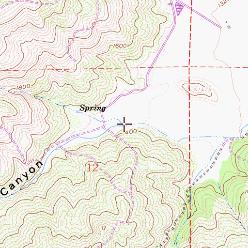 Topographic Map of Sulphur Canyon, CA