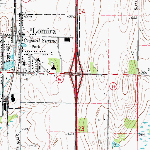 Topographic Map of Interchange 85, WI