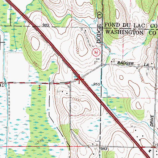 Topographic Map of Interchange 81, WI