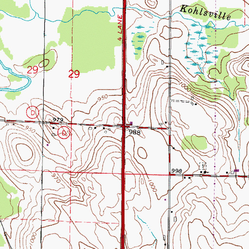 Topographic Map of Interchange 76, WI